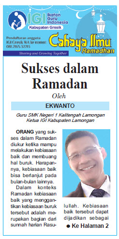 Tulisan Hari ke-13 Program Cahaya Ilmu Ramadhan tahun 2019