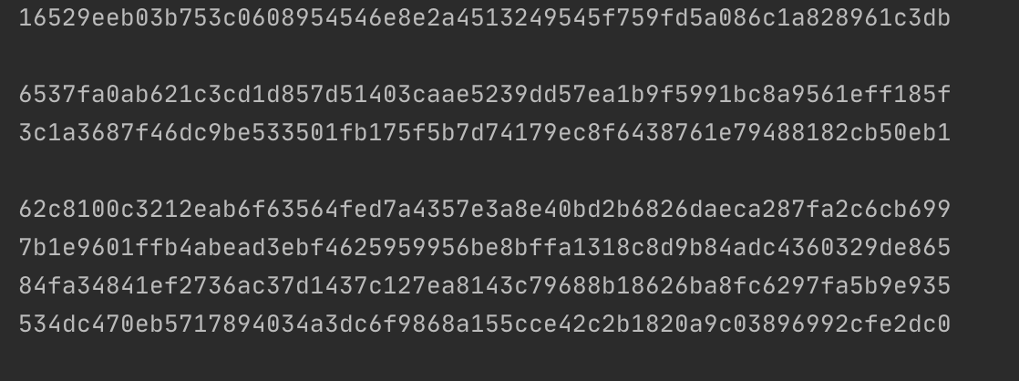 Merkle Tree Hash Output