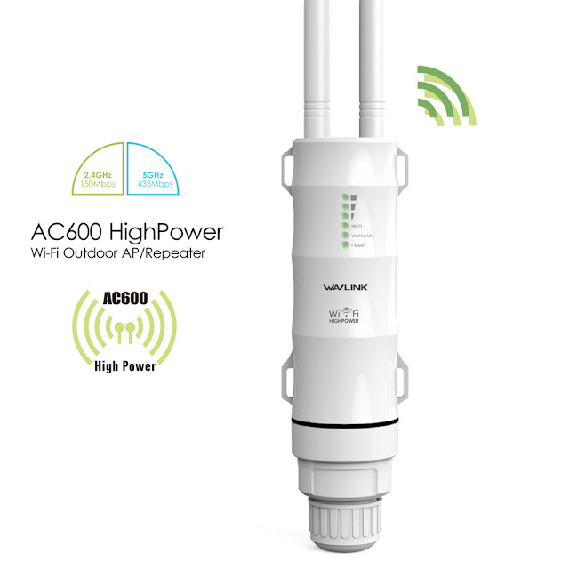 Wavlink AC600 Wireless Waterproof 3 in 1 Repeater High Power Outdoor WIFI Router Access Point CP WISP Wireless wifi Repeater Dual Band 2.4 5Ghz 12dBi Antenna POE