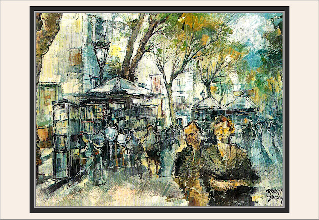 BARCELONA-RAMBLA DE LOS PAJAROS-PINTURA-ARTE-RAMBLAS-EXPOSICION-INTEL·LECTE-SABADELL-PINTOR-ERNEST DESCALS-