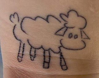 simple sheep tattoo design for body