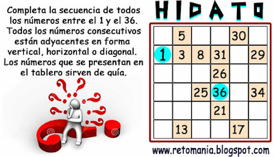 Hidato, Juegos de lógica, Problemas matemáticos, Desafíos matemáticos, Problemas de Ingenio