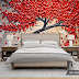 Color Painted 3D Big Red Tree Wallpaper Design Download Free   UG-Design # 564