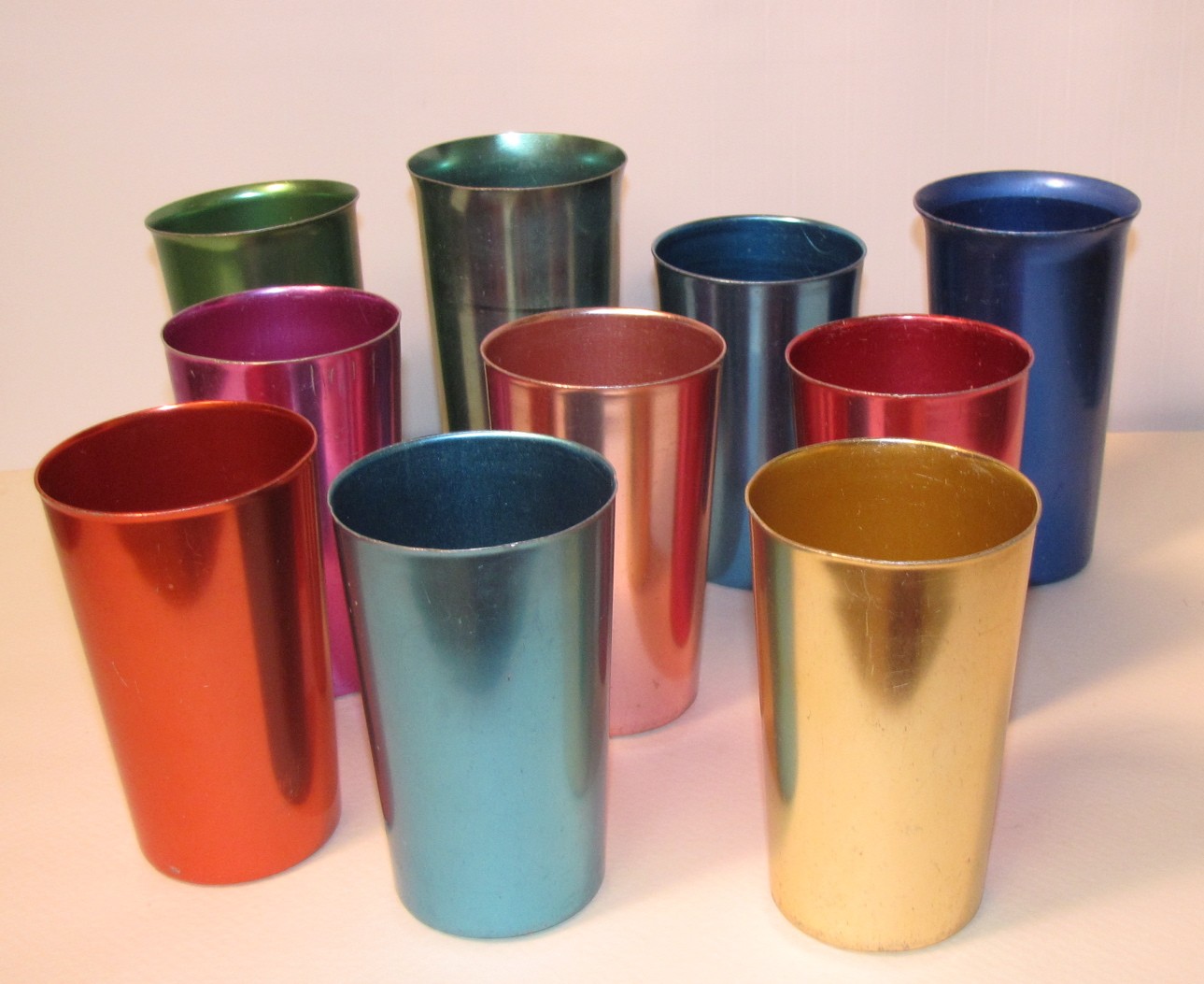 you remember trendy  anodized cups these Do aluminum vintage