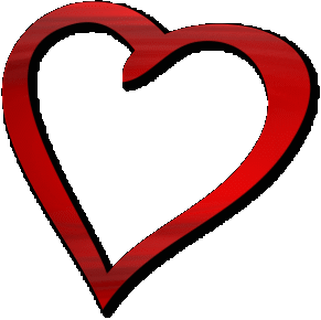 red heart with black border