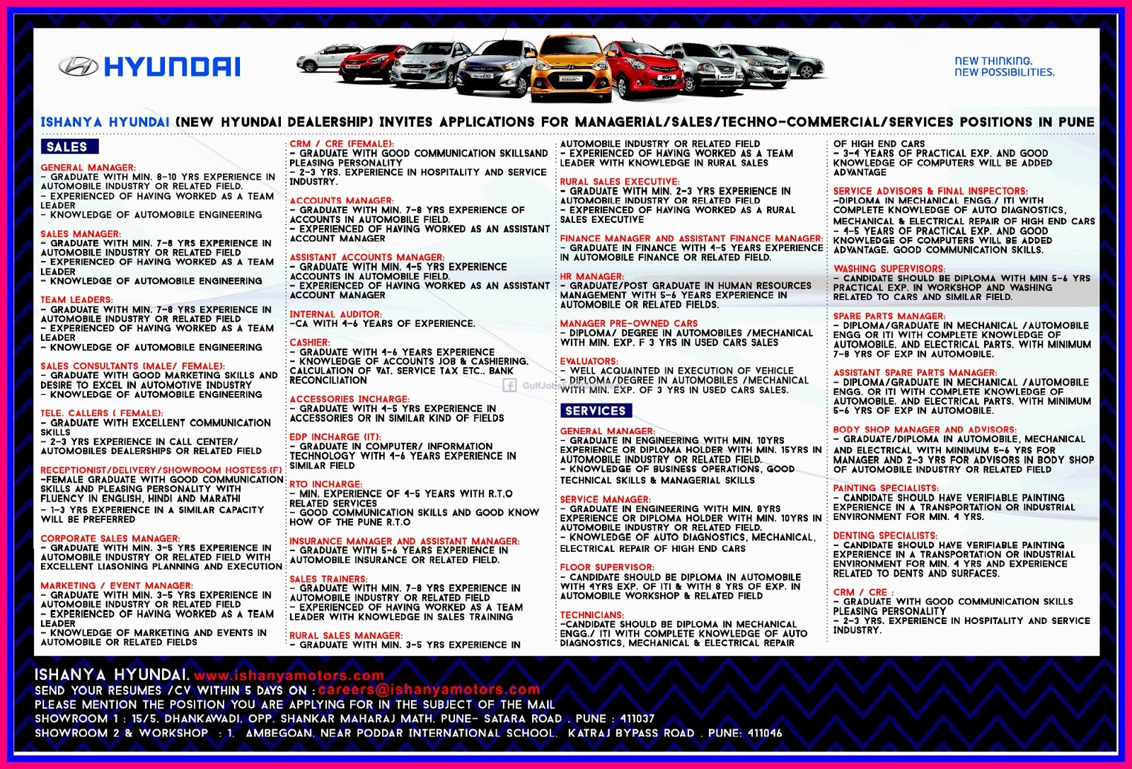 Hyundai Urgent Job Vacancies