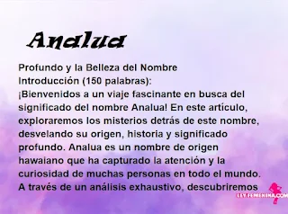 significado del nombre Analua