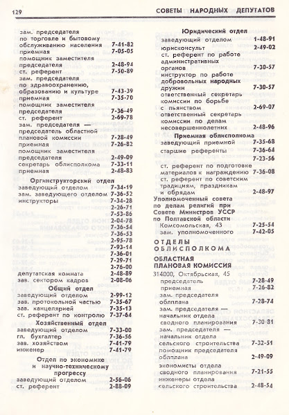 Полтава телефонный справочник 1987