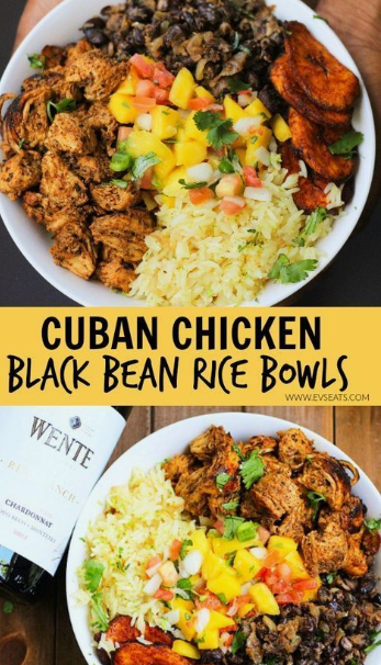 Cuban Chicken & Black Bean Rice Bowls