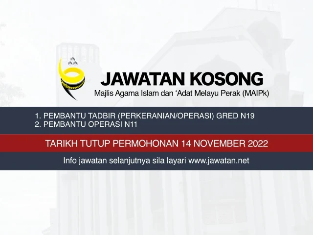 Jawatan Kosong MAIPk November 2022