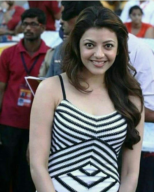 Telugu Actress Kajal Agarwal Latest Hot Pics In Sleeveless Dress