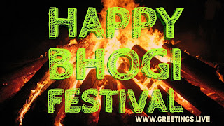 Happy bhogI festival image with bhogi fire 