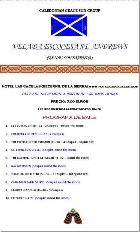 Bailes escoceses el 27 de noviembre de 2010