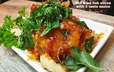 Stir fried fish slices with three taste sauce - Aroy Dee Thai Kitchen