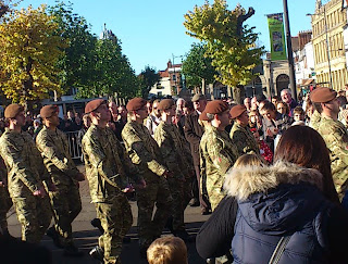 soldiers on remembrance parade in Salisbury