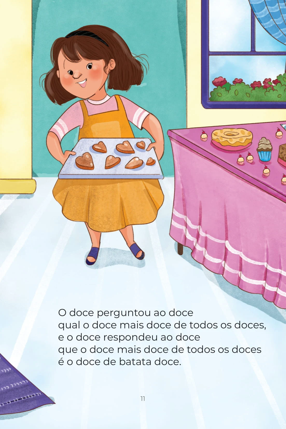 O doce perguntou ao doce qual o doce mais doce de todos os doces, e o doce respondeu ao doce que o doce mais doce de todos os doces é o doce de batata doce.