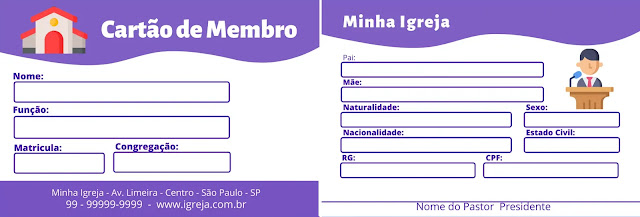 Planilha Carteirinha de Membros