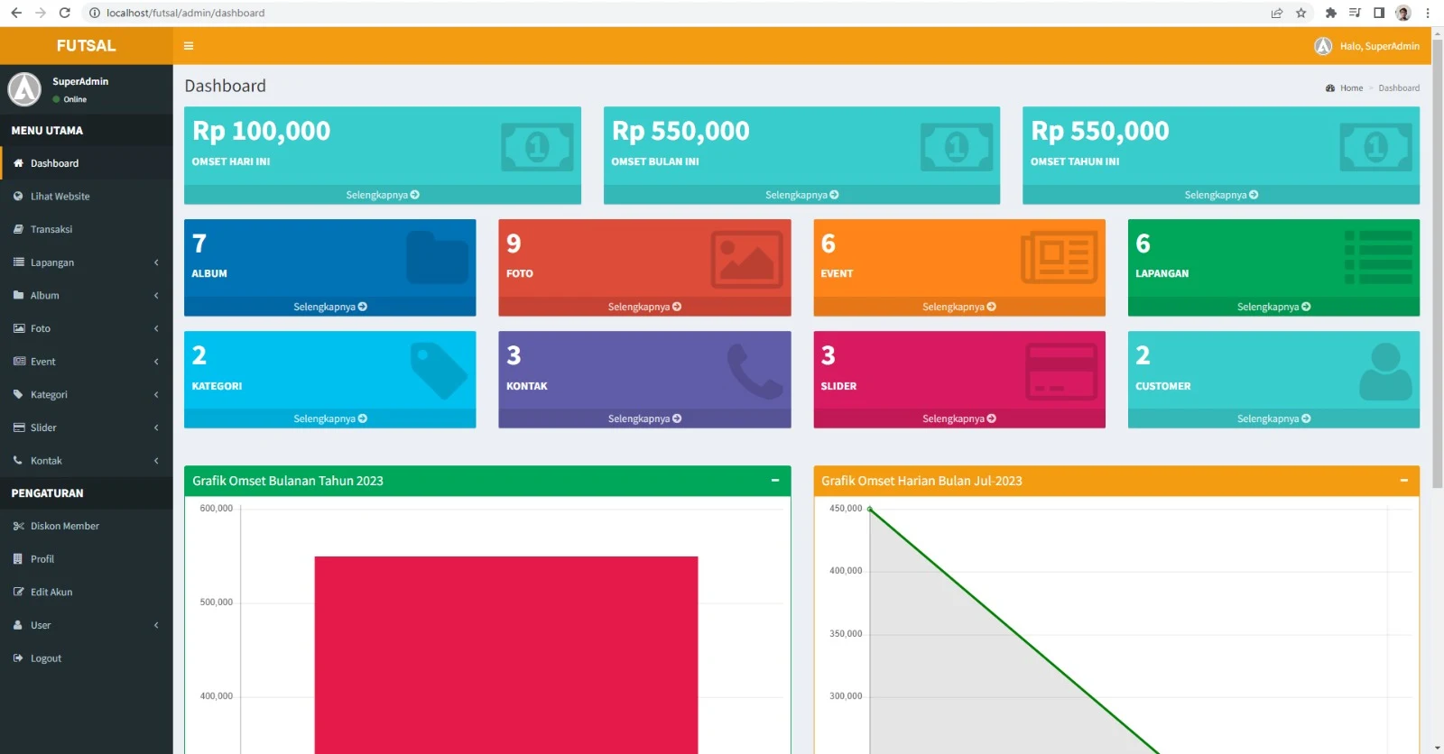 Sistem Booking Lapangan Futsal Codeigniter