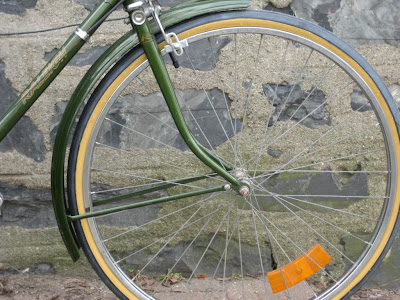 British green Raleigh three speed