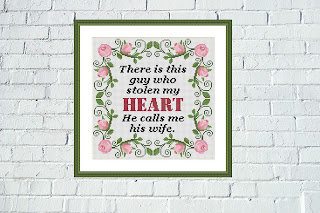 Romantic cross stitch gift idea for boyfriend