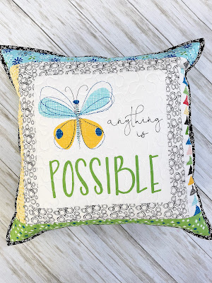 A Bit of Scrap Stuff Blog #ABitofScrapStuffBlog #FreeTutorial #Pillow #QuiltedPillow #RileyBlakeDesigns #SandyGervais