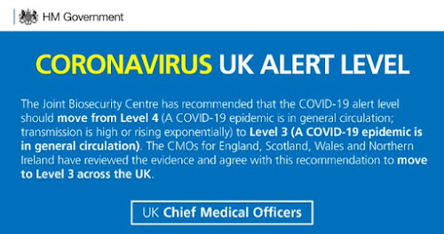 190620 UK covid alert level moved to 3