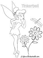 tinkerbell flower coloring page