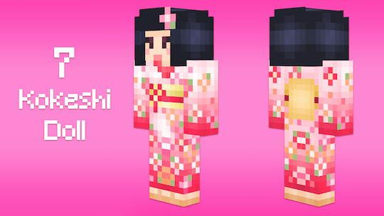 minecraft skins Kokeshi Doll japanese girl