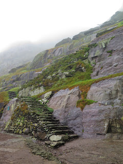 The beginning of the stairway to the top of Skellig Michael, County Kerry, Ireland