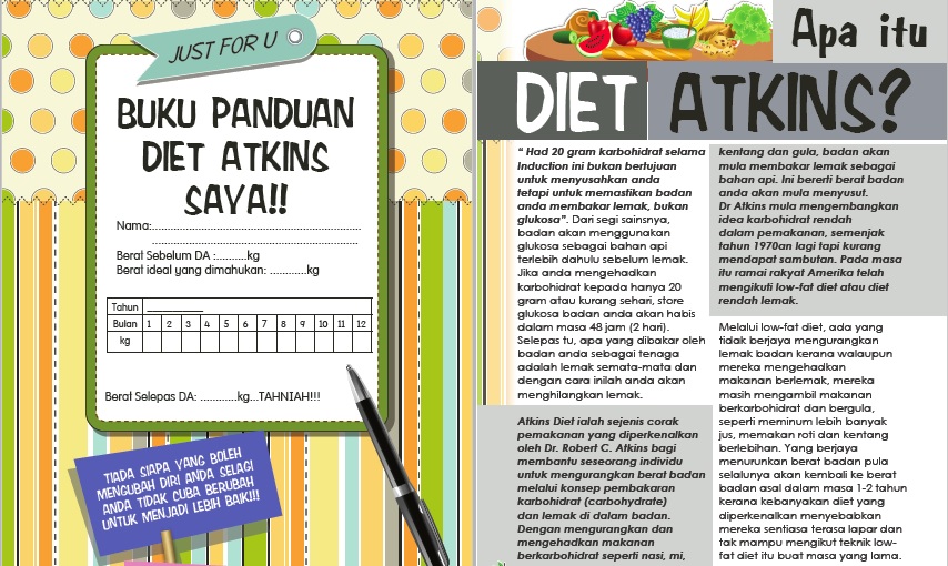 Buku Panduan Diet Atkins Percuma : Tak Sangka Boleh Jadi 