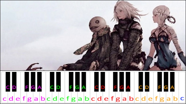 Kainé / Salvation (NieR Replicant) Piano / Keyboard Easy Letter Notes for Beginners