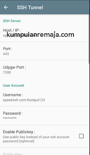 Setting SSH kpn tunnel