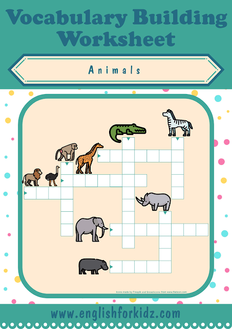 African animals crossword puzzle - printable ESL worksheets