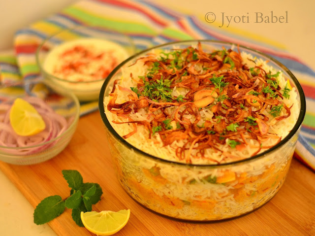 Veg Biryani is a flavourful, spicy and aromatic rice dish that is much loved in India. Here is an easy to follow veg biryani recipe that you can try.