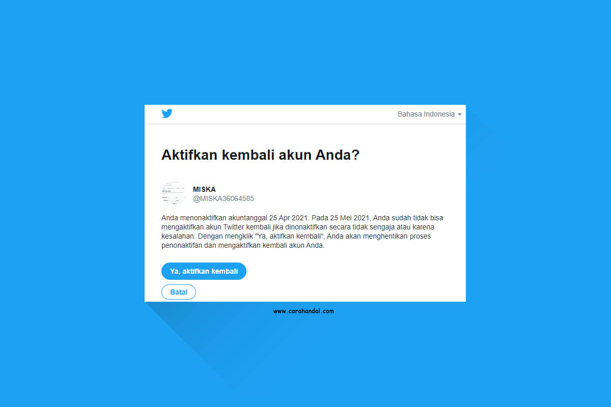 Cara Mengaktifkan Akun Twitter yang di Deactive