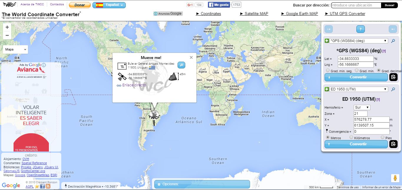 The world Coordinate Converter