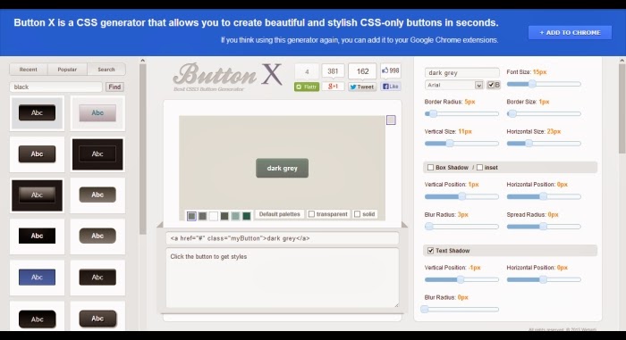 How to make Button inside blogger using only css