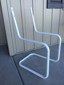 metal chair frame after powder coating