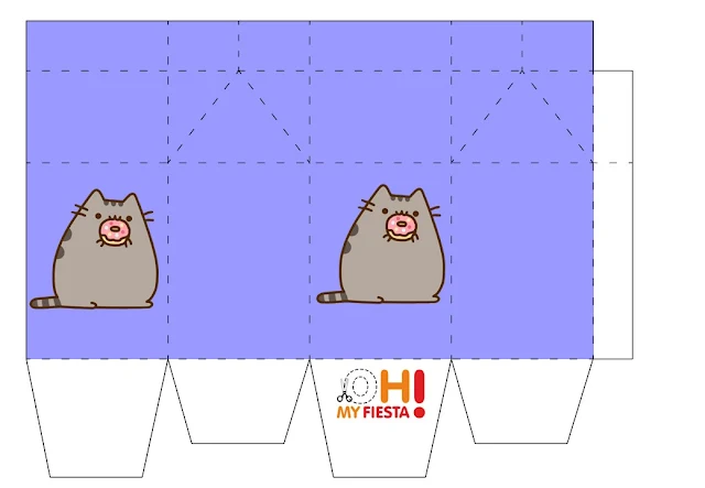 Fiesta de Pusheen: Cajas Tipo Cartón de Leche para imprimir Gratis. 