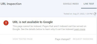 not on google, url not on google, url inspection