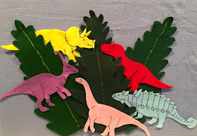 Dinosaur storytime, Five Little Dinosaurs, dinosaur flannel