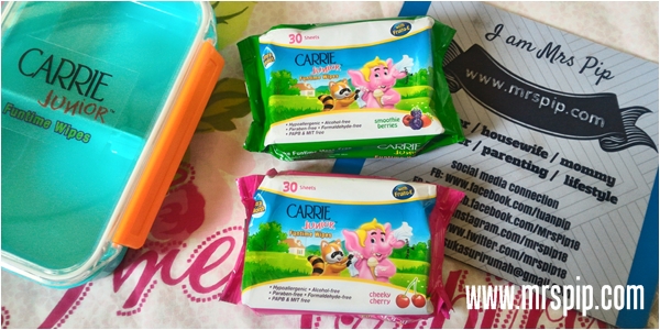 Carrie Junior funtime wipes - rasa segar dan bersih sepanjang waktu