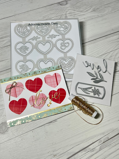 Stampin' Up! Dies and papers used to create Valentine Cards
