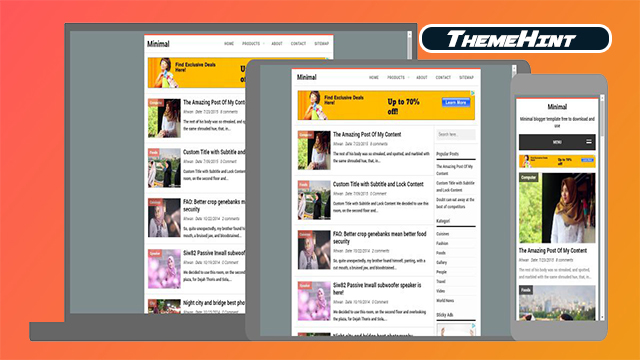 Minimal Premium Blogger Template Free Download by ThemeHint