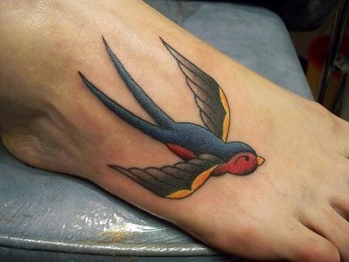 Swallow Foot Tattoo
