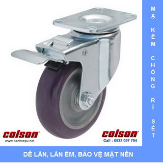 Bánh xe PU bánh xe đẩy chịu tải (82~122kg) www.banhxepu.net