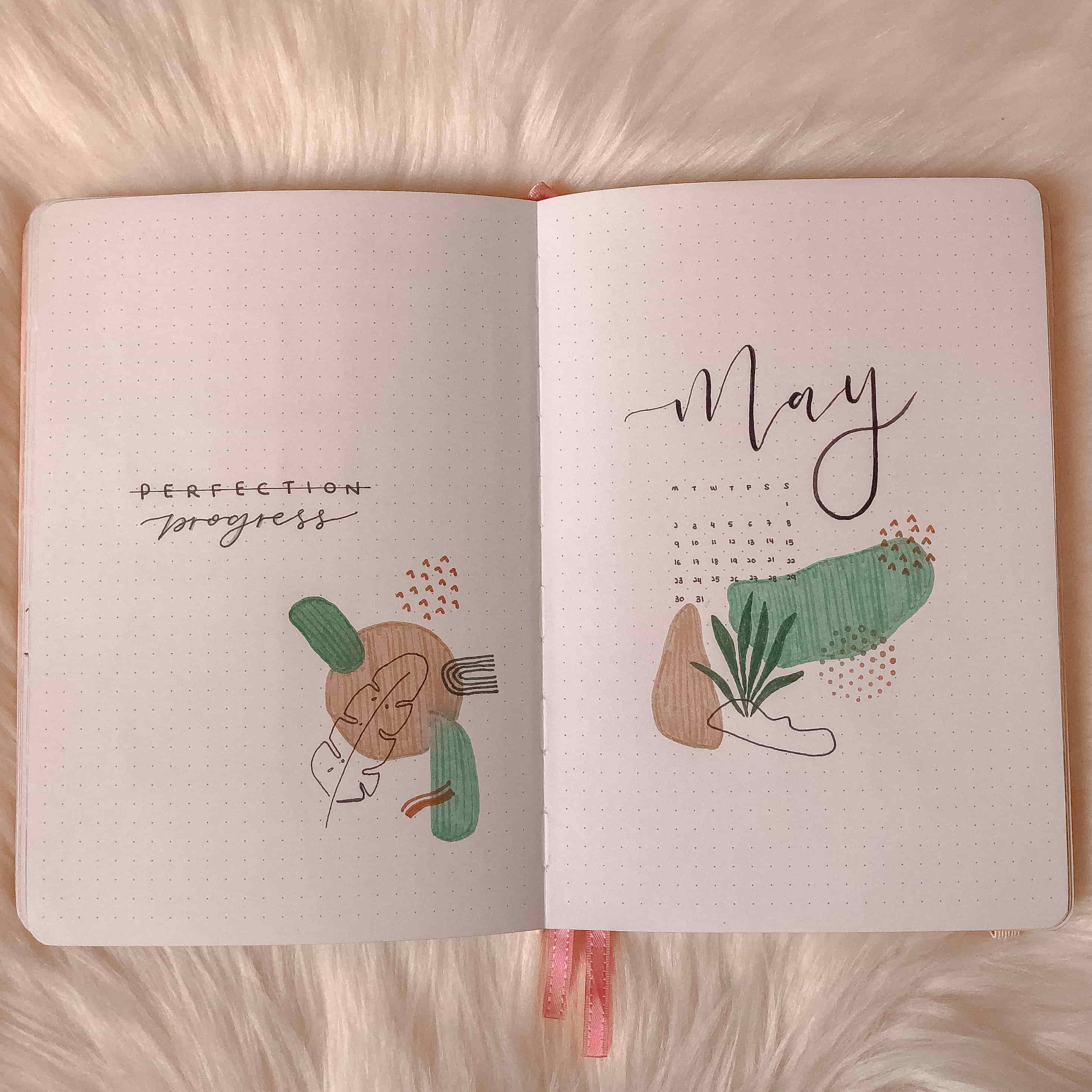 may bullet journal cover and quote page