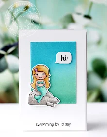 Sunny Studio Stamps: Magical Mermaids Summery Hello Card by Karin Akesdotter