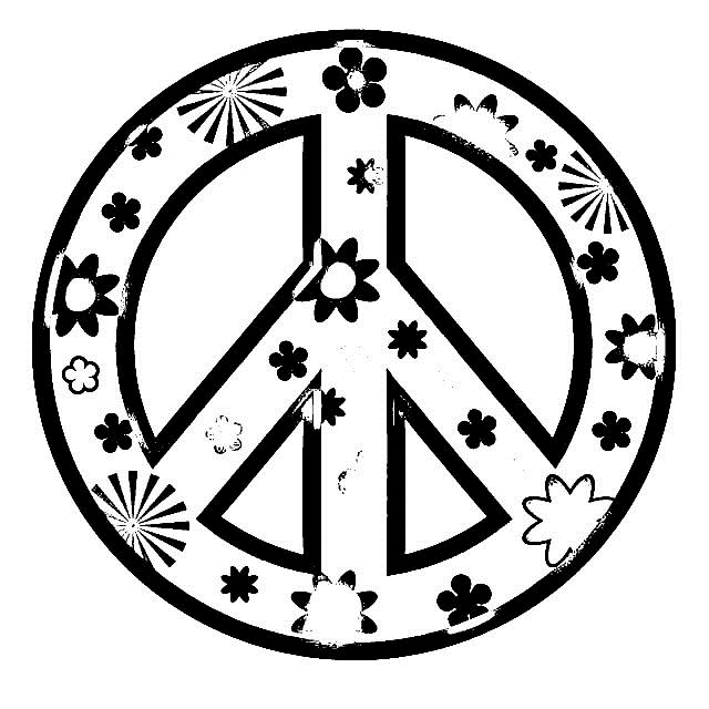 Peace Sign Coloring Pages for Girls title=