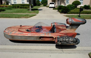 This is the ride you're looking for: Electric XP-34 Landspeeder replica